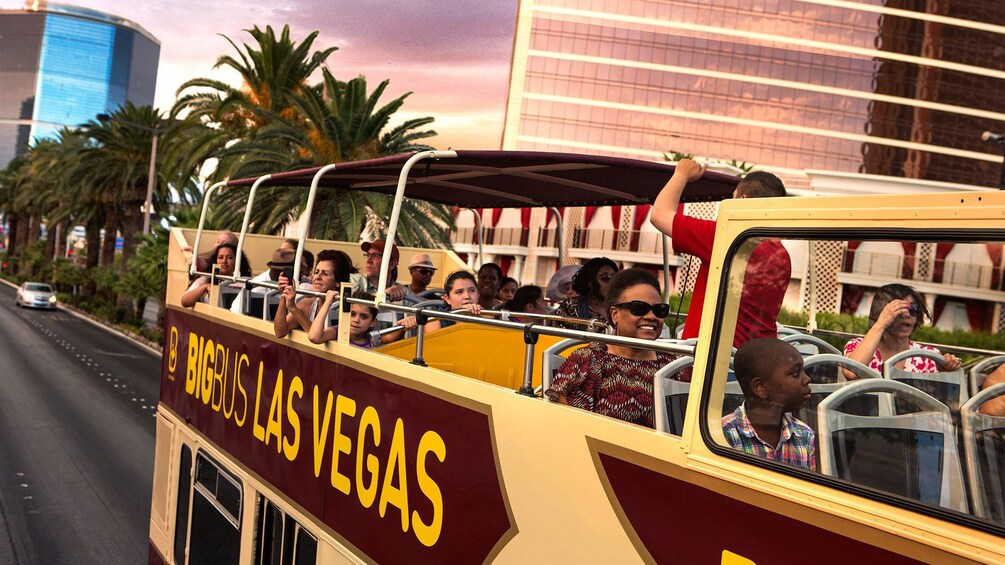 Las Vegas double decker bus tour of the city attractions
