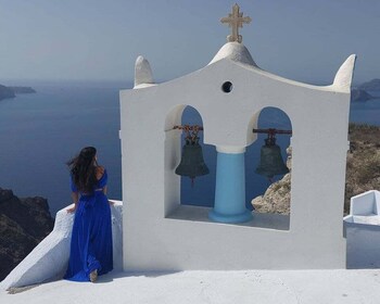 Santorini: tour privado de día completo al atardecer con cena