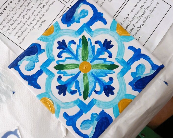 Picture 1 for Activity Porto: Tile Painting and Cocktails in Downtown Porto